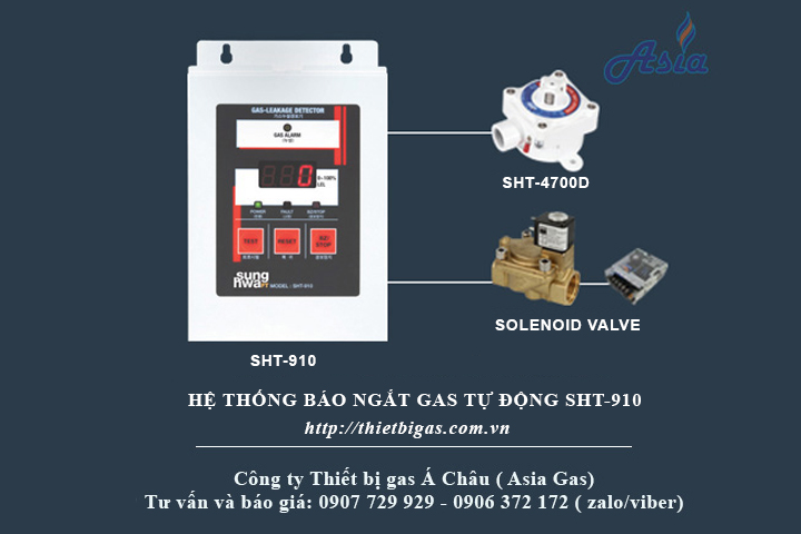 hệ thống cảm biến báo ngắt gas tự động SHT-910